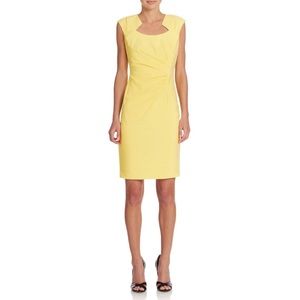 Calvin Klein Yellow Ruched Dress